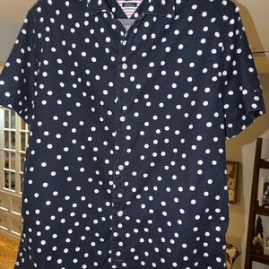Tommy Hilfiger Dark Blue Polka Dot Shirt